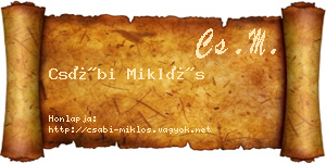 Csábi Miklós névjegykártya