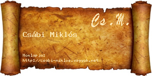 Csábi Miklós névjegykártya