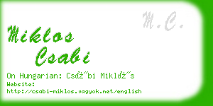 miklos csabi business card